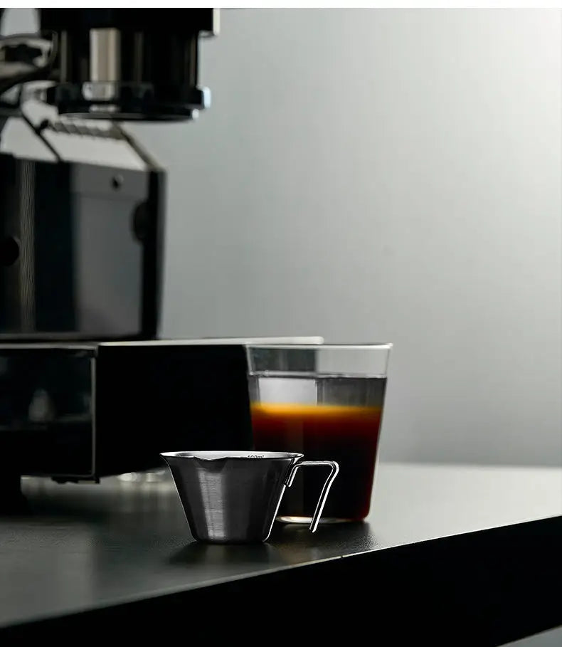 Best Espresso Shot Glass with Measurement Scale - Volcano 100ml Stainless Steel Under $6