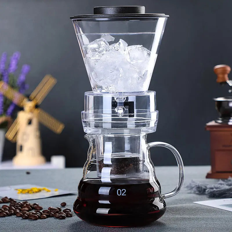 Ice Drip Coffee Pot, Glass Coffee Pot, Cold Brew Pot, Coffee Sharing Pot, Drip Type Ice Brew Coffee Machine FLIPSTYLEZLLC