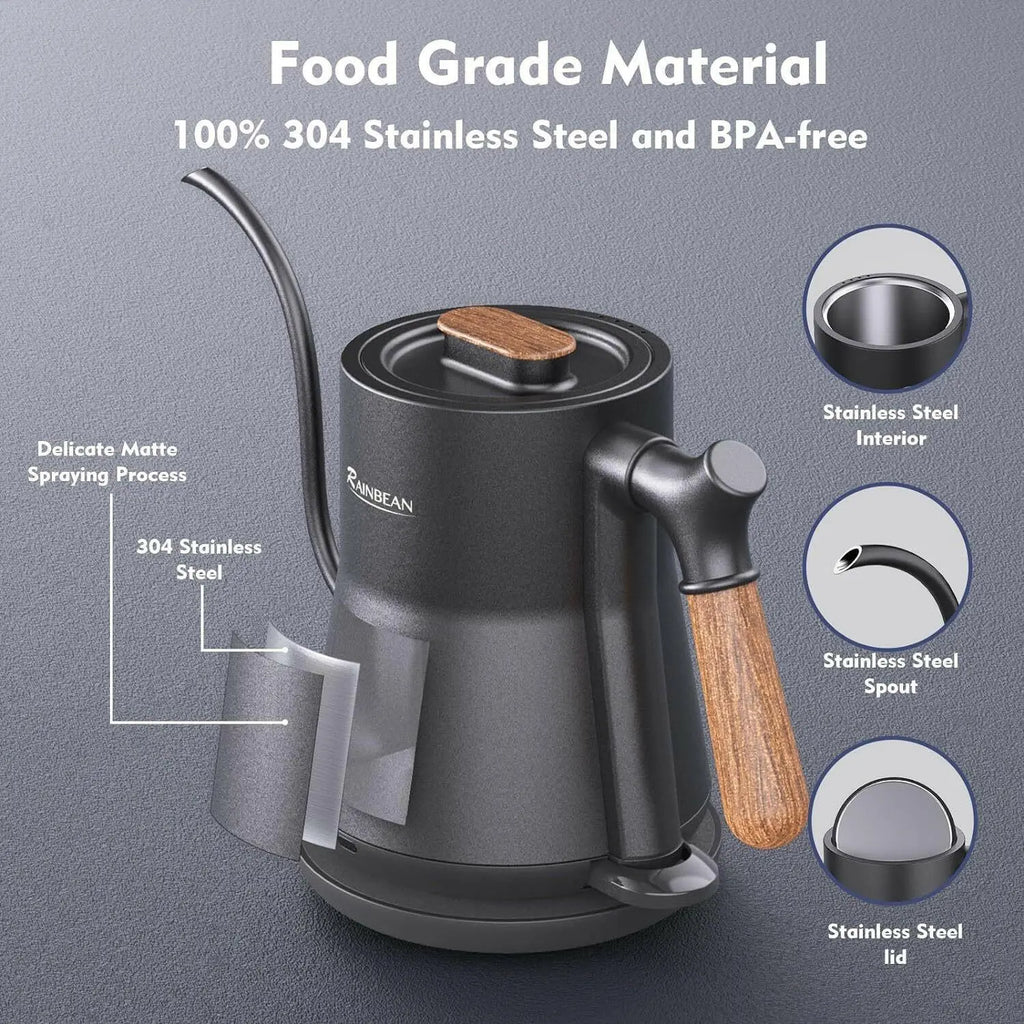 Gooseneck Electric Kettle,Stainless Steel Inner, Leak Proof ,Rapid Heating, Auto Shutoff Café Nairobi