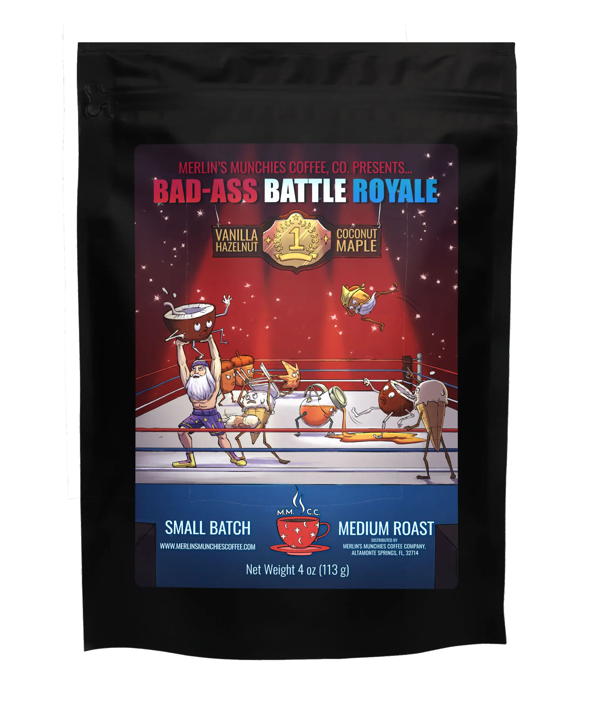 Bad-Ass Battle Royale 12oz Merlin's Munchies Coffee Company