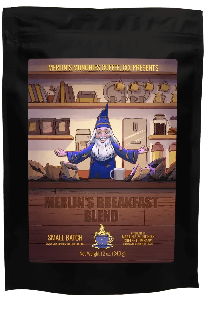 Merlin's Breakfast Blend 12oz Merlin's Munchies Coffee Company