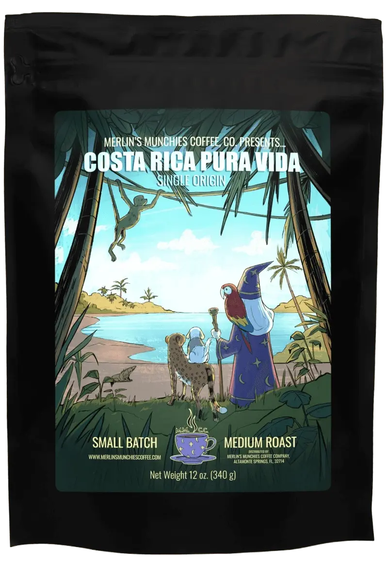 Costa Rica Pura Vida 12oz Merlin's Munchies Coffee Company