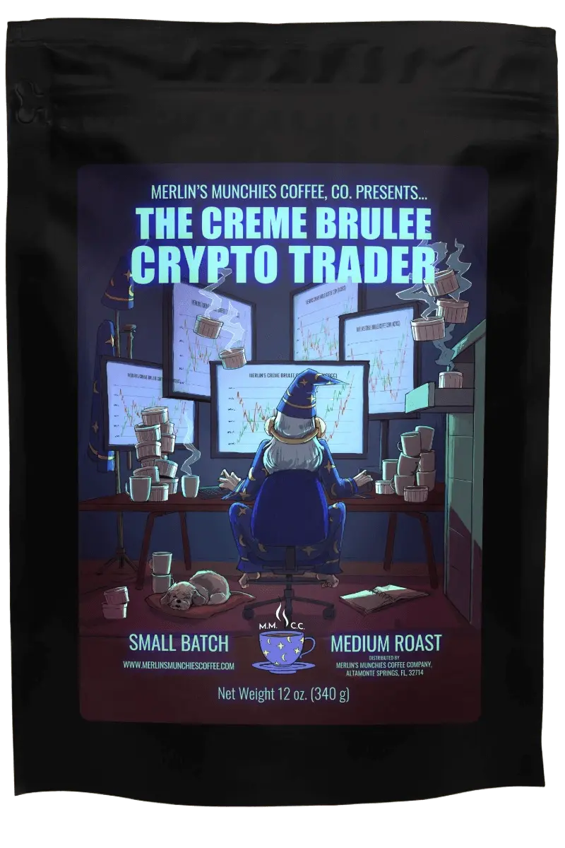 Creme Brulee Crypto Trader 12oz Merlin's Munchies Coffee Company