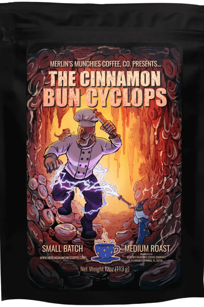 Cinnamon Bun 12oz Merlin's Munchies Coffee Company