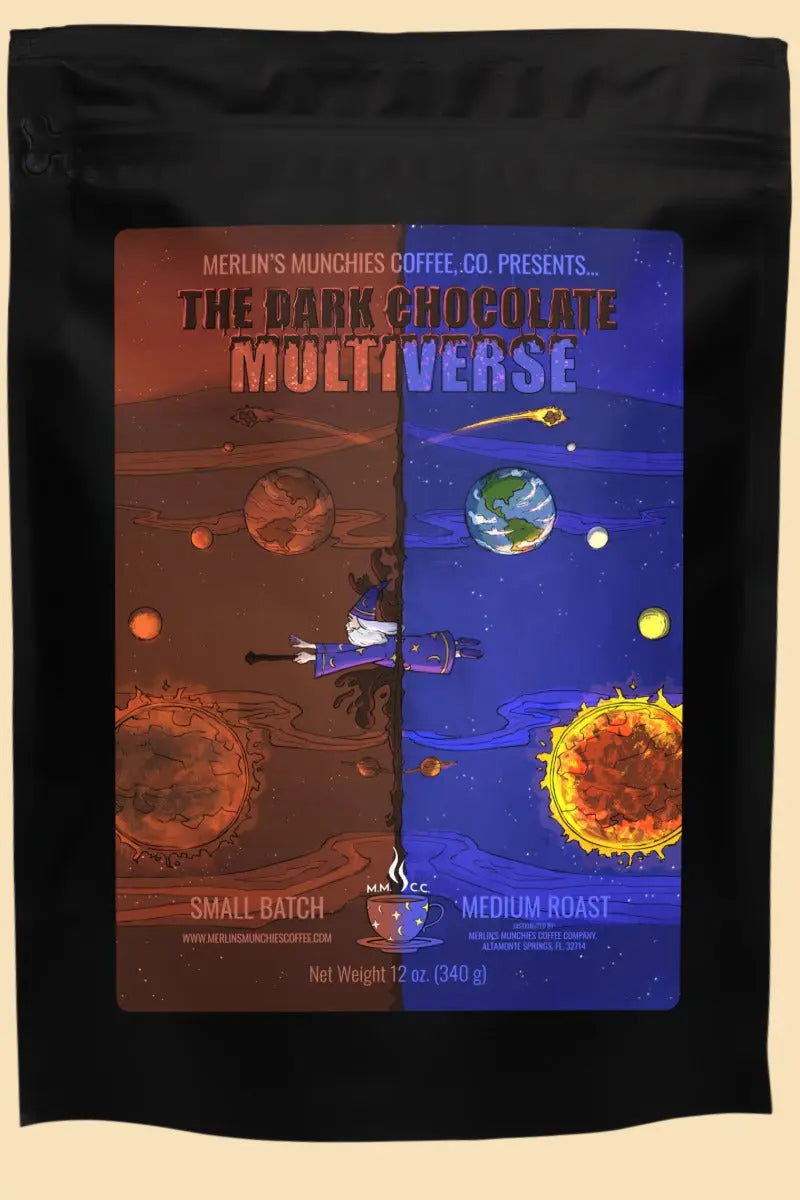 DECAF Dark Chocolate Multiverse 12 oz Merlin's Munchies Coffee Company