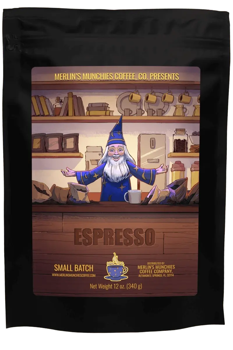 Espresso 12oz Merlin's Munchies Coffee Company