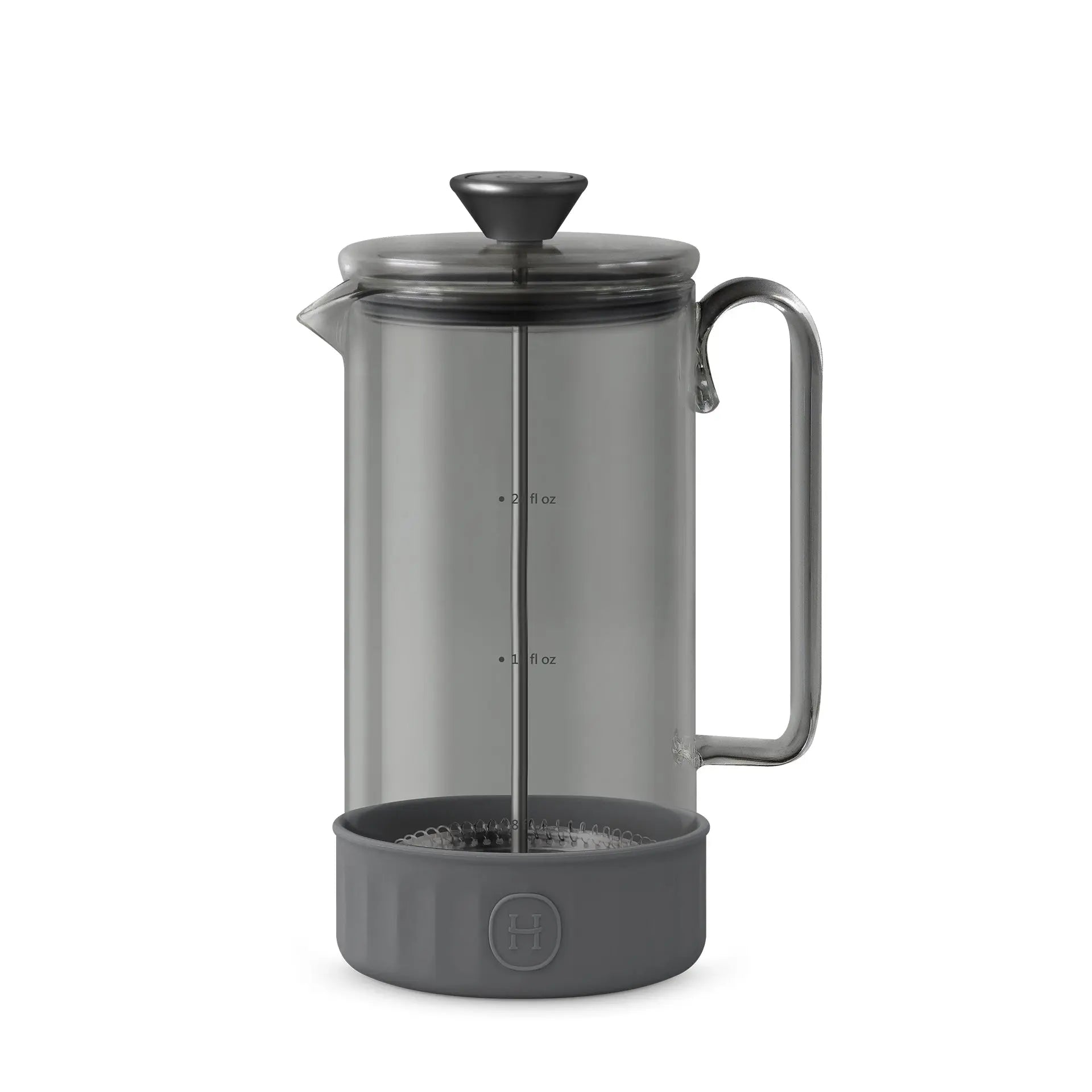 Black French Press - Metallic Grey 32 fl oz HYDY® Reusable Water Bottles With Infuser