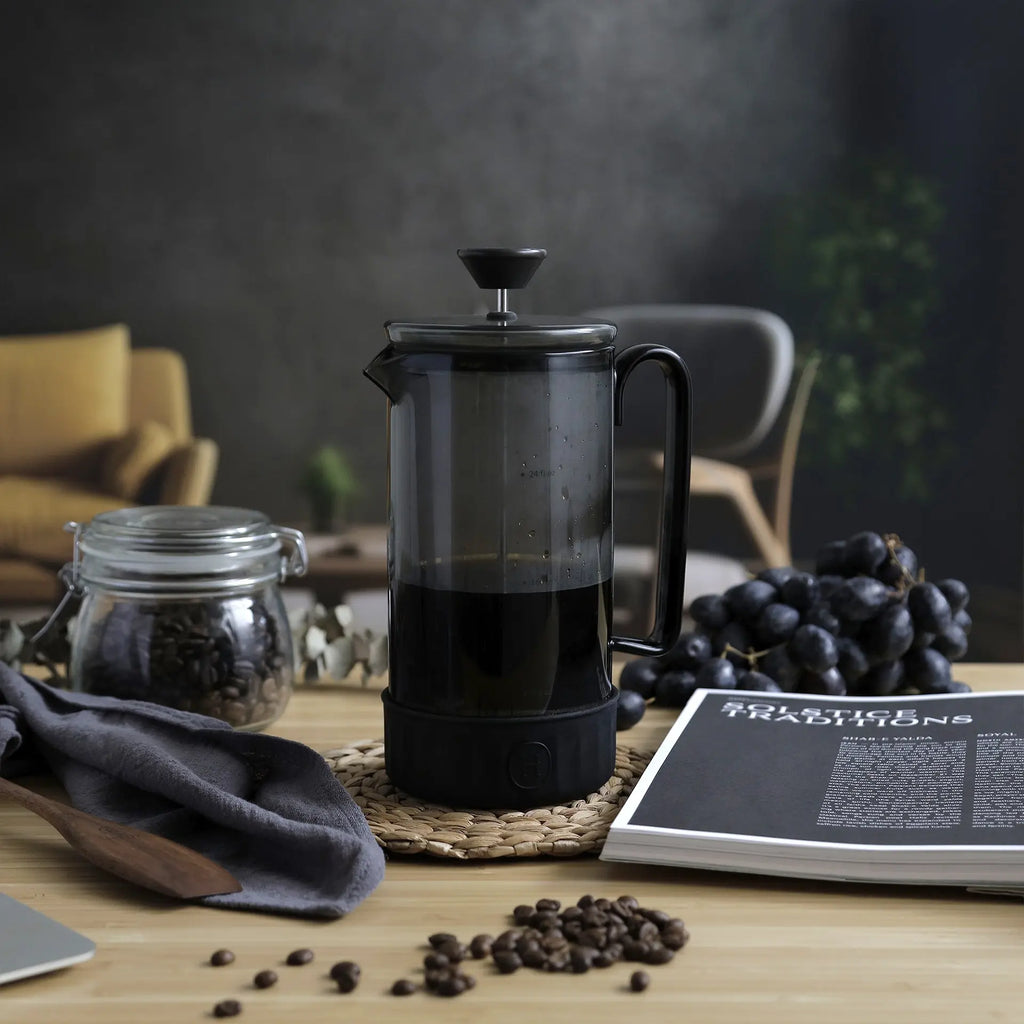 Black French Press - Ink Black 32 fl oz HYDY® Reusable Water Bottles With Infuser