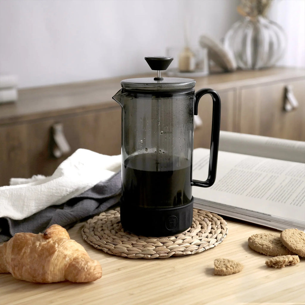 Black French Press - Ink Black 32 fl oz HYDY® Reusable Water Bottles With Infuser