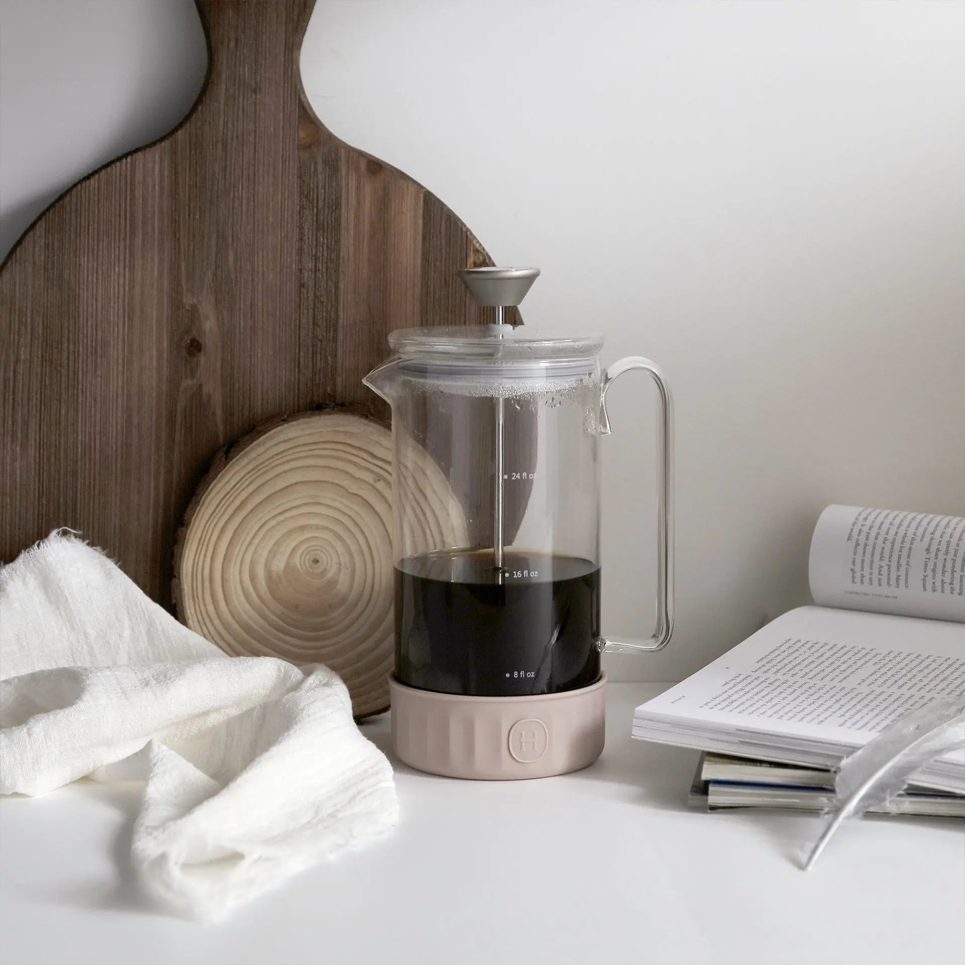 Clean French Press - Latte 32 fl oz HYDY® Reusable Water Bottles With Infuser