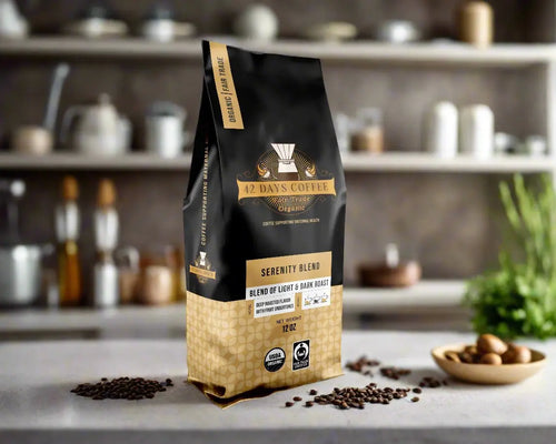 Serenity Blend - Gourmet Organic Light & Dark Roast Coffee 42 Days Coffee