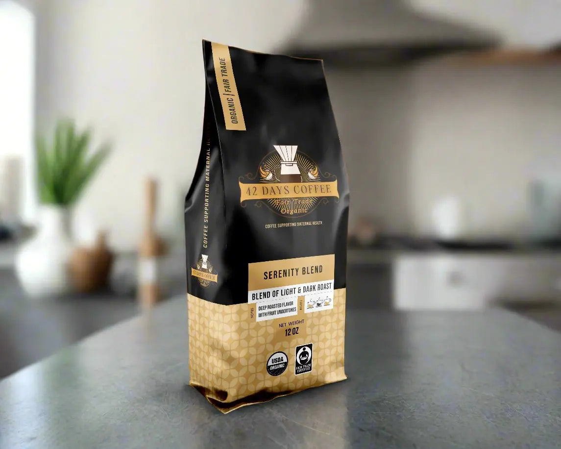 Serenity Blend - Gourmet Organic Light & Dark Roast Coffee 42 Days Coffee