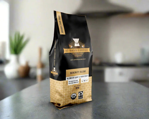 Serenity Blend - Gourmet Organic Light & Dark Roast Coffee 42 Days Coffee
