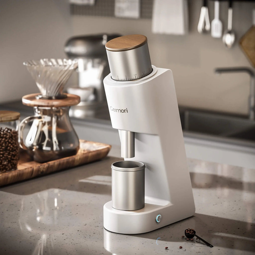 Geimori GU38 Single Dose Coffee Grinder, Electric Burr Coffee Grinder with 38mm Conical Burrs, Stepless Adjustment, Zero Retention Wirsh