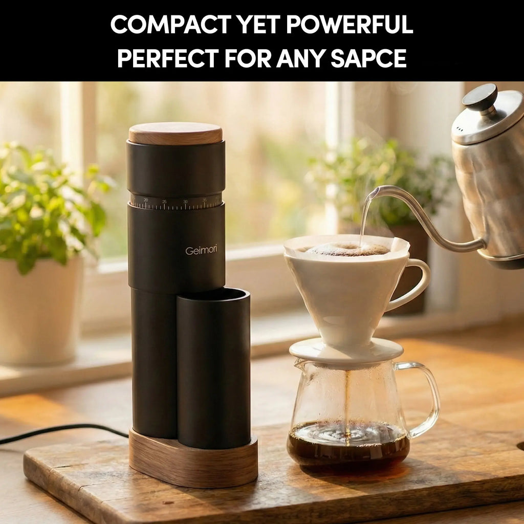 Geimori T38 Plus-The True Pro Grade Portable Coffee Grinder with 38mm Conical Burr, Anti-Static Tech, Stepless Grind Settings, Zero Retention Wirsh