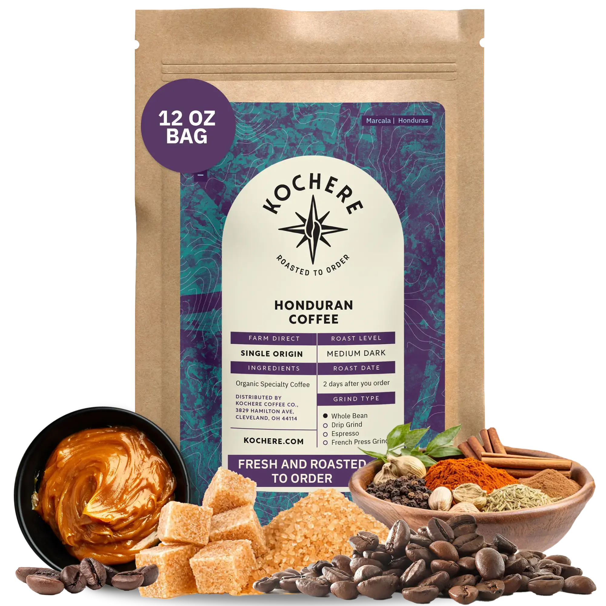 Kochere Coffee Honduran Marcala Organic Medium Roast - Caramel, Spice, Brown Sugar Notes Kochere Coffee Co.