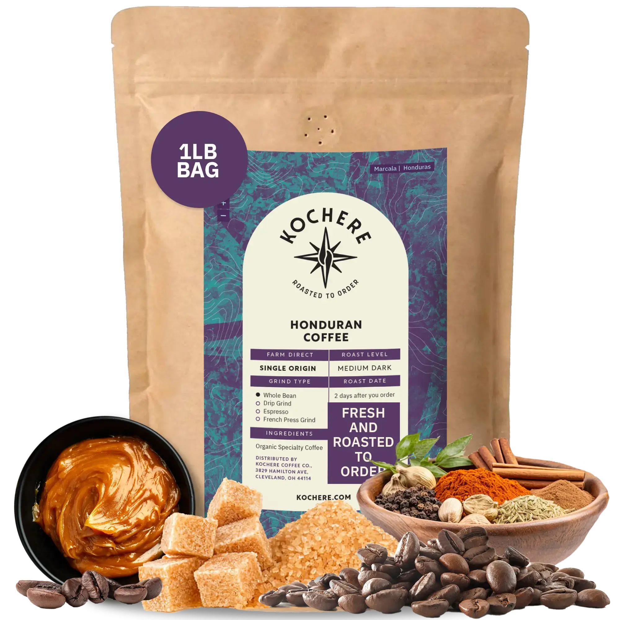 Kochere Coffee Honduran Marcala Organic Medium Roast - Caramel, Spice, Brown Sugar Notes Kochere Coffee Co.