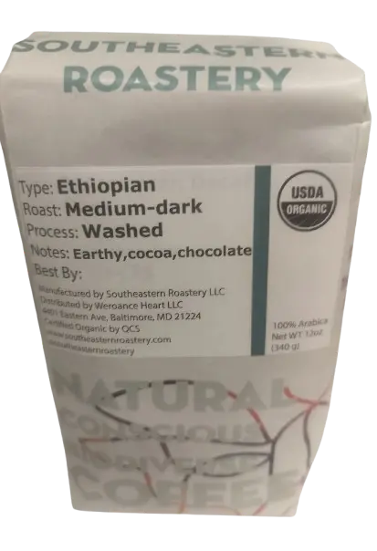 MAEOE - 12oz Organic Ethiopian Dark Roast Coffee Benevolent Bean