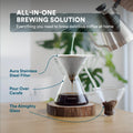 Pour Over Coffee Maker with Filter - 500ml/17oz Ovalware