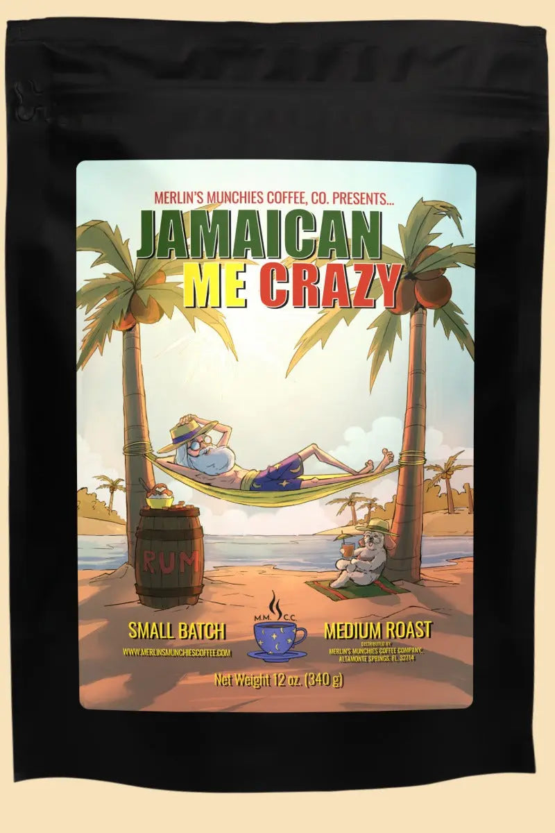 DECAF Jamaican Me Crazy 12 oz Merlin's Munchies Coffee Company