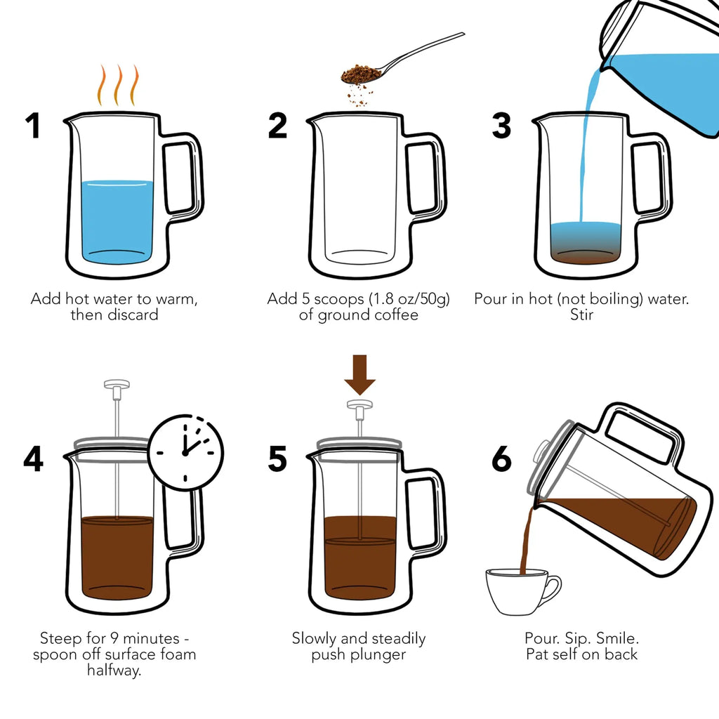 Stainless Steel French Press, KF1020 Kaffe Products