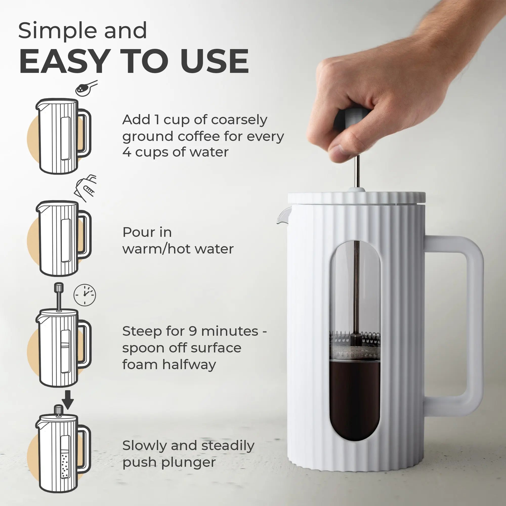 Glass French Press (800ml), KF1114 Kaffe Products