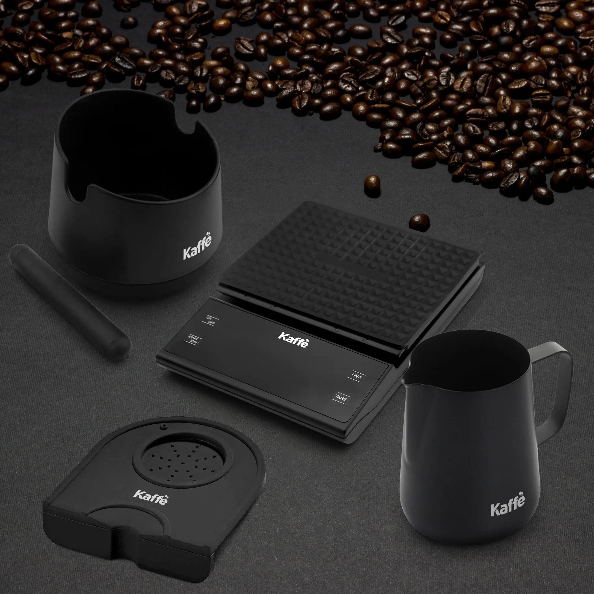 Espresso Starter Kit (Knock Box, Coffee Scale, Tamper Mat, Milk Pitcher), KF1190 Kaffe Products
