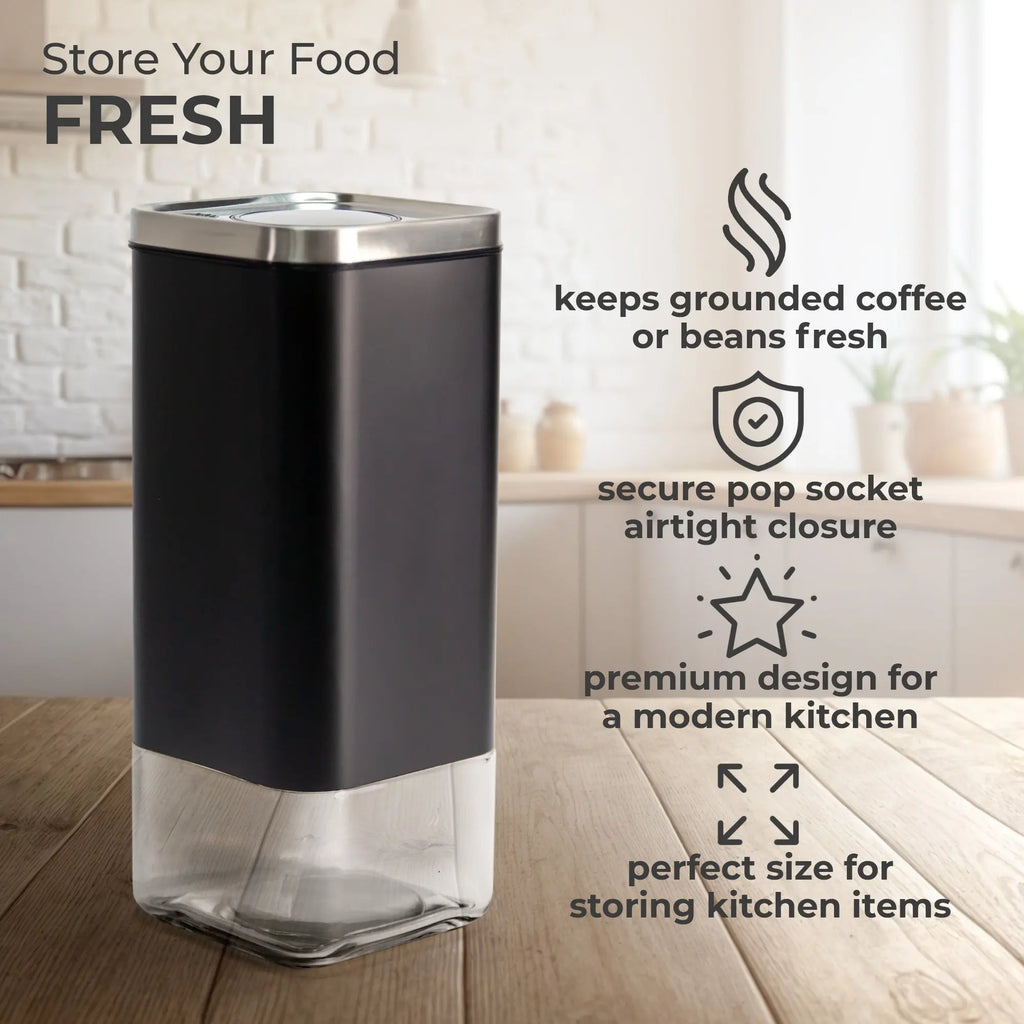 16oz Square Glass Storage Container, KF3022S Kaffe Products