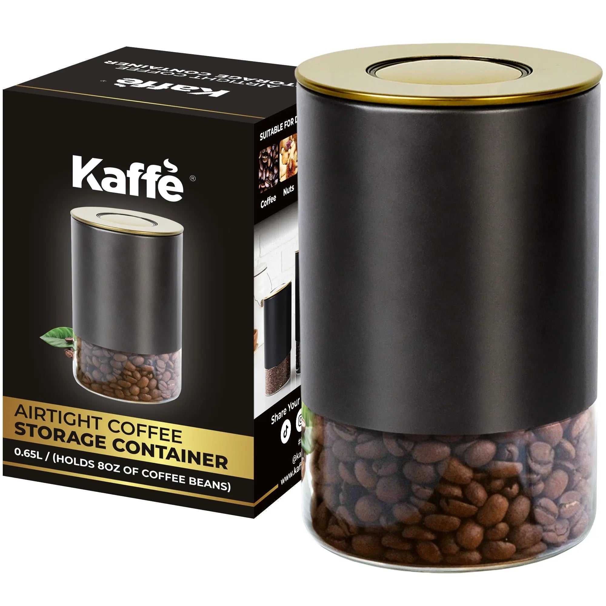 8oz Round Glass Storage Container, KF3030G Kaffe Products