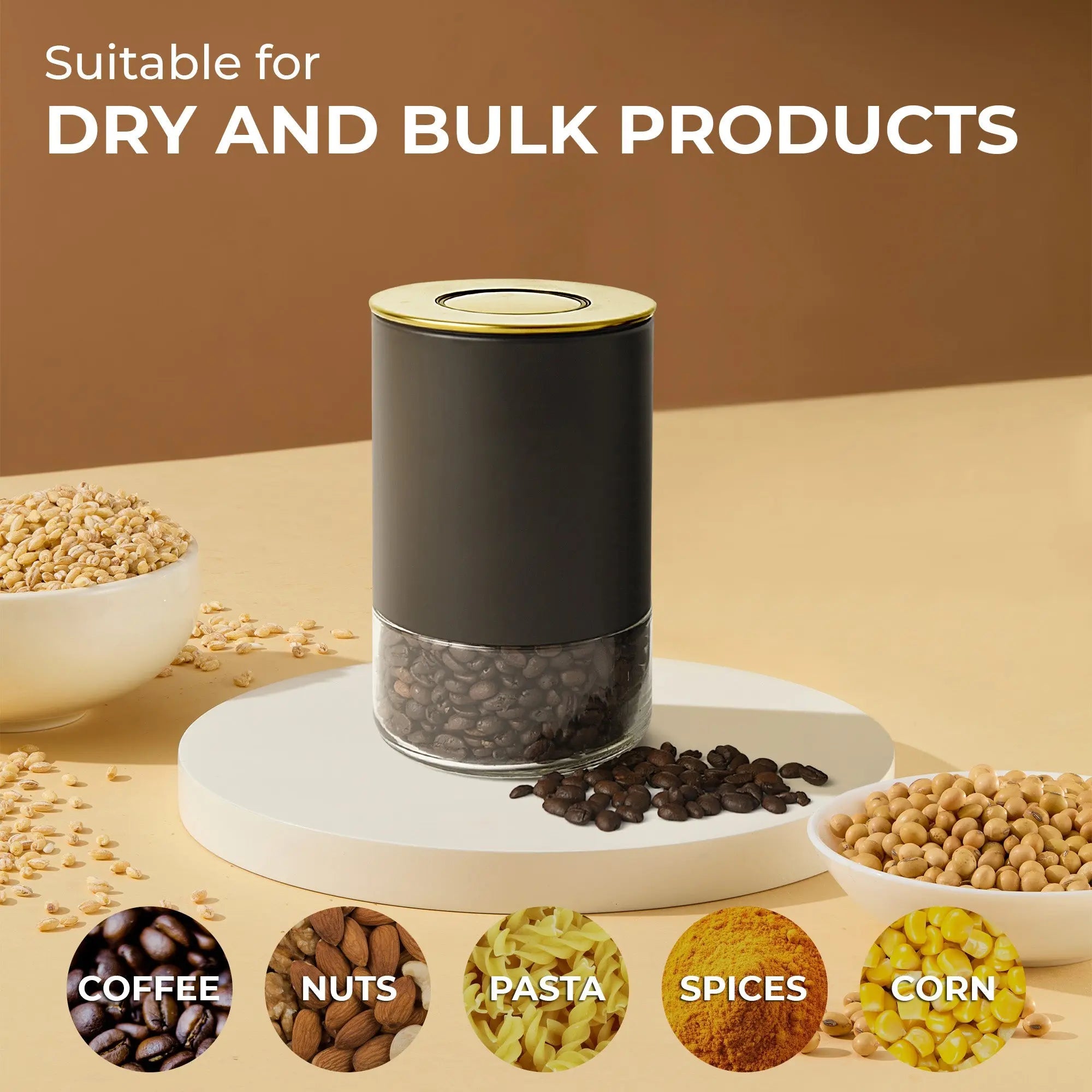 8oz Round Glass Storage Container, KF3030G Kaffe Products