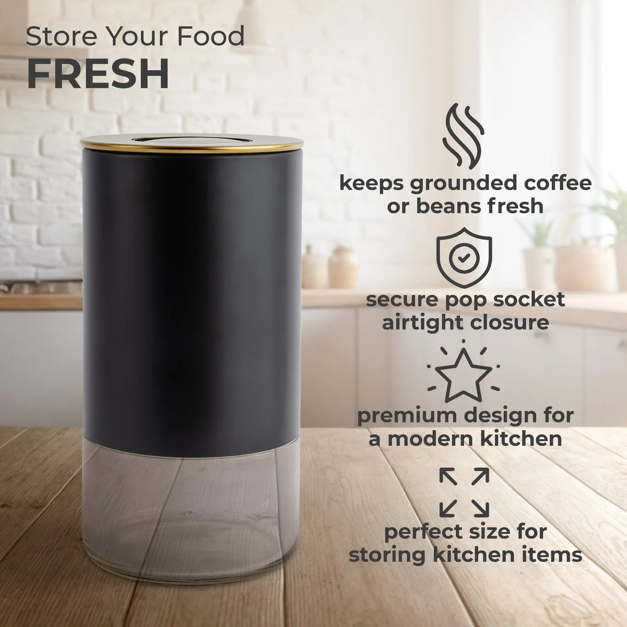 12oz Round Glass Storage Container, KF3031G Kaffe Products