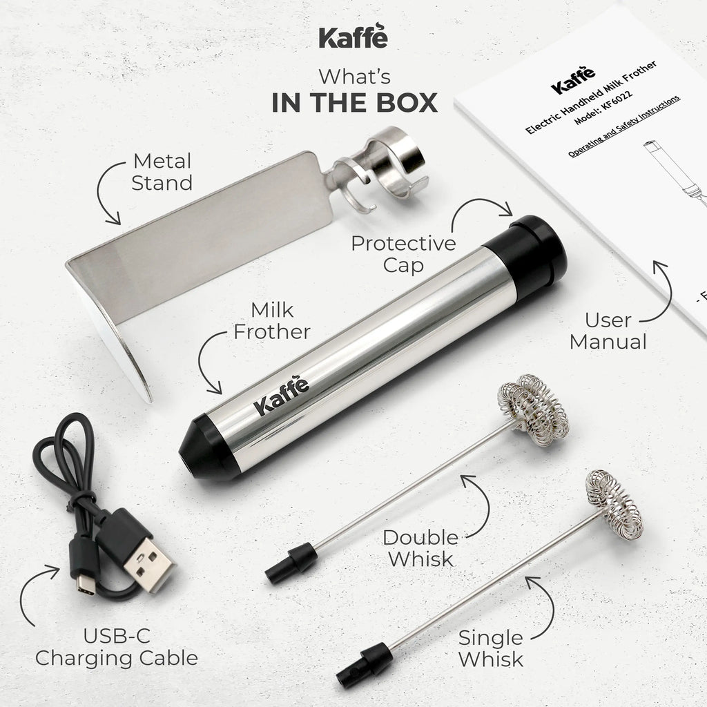 Handheld Milk Frother (USB Rechargeable), KF6022 Kaffe Products
