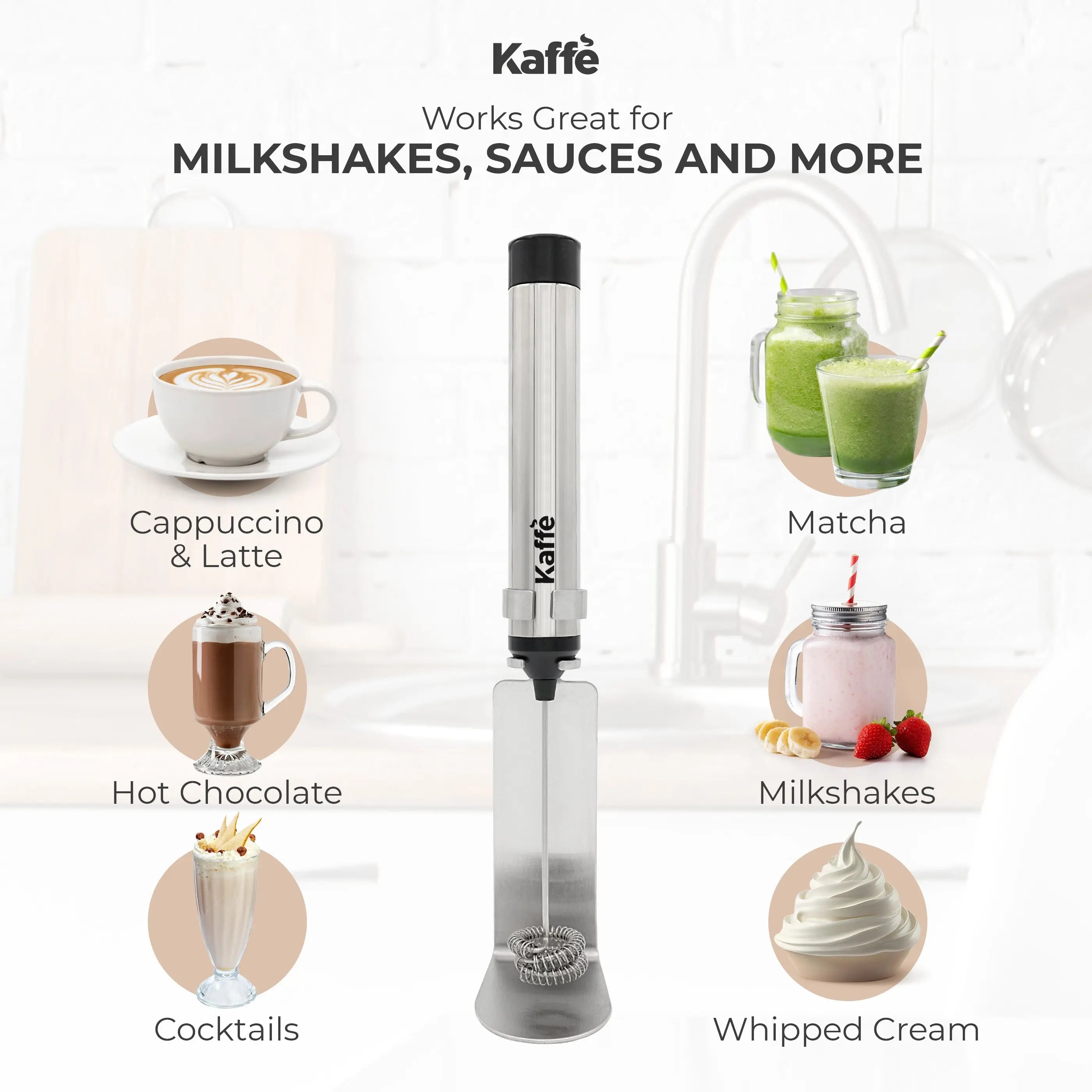 Handheld Milk Frother (USB Rechargeable), KF6022 Kaffe Products