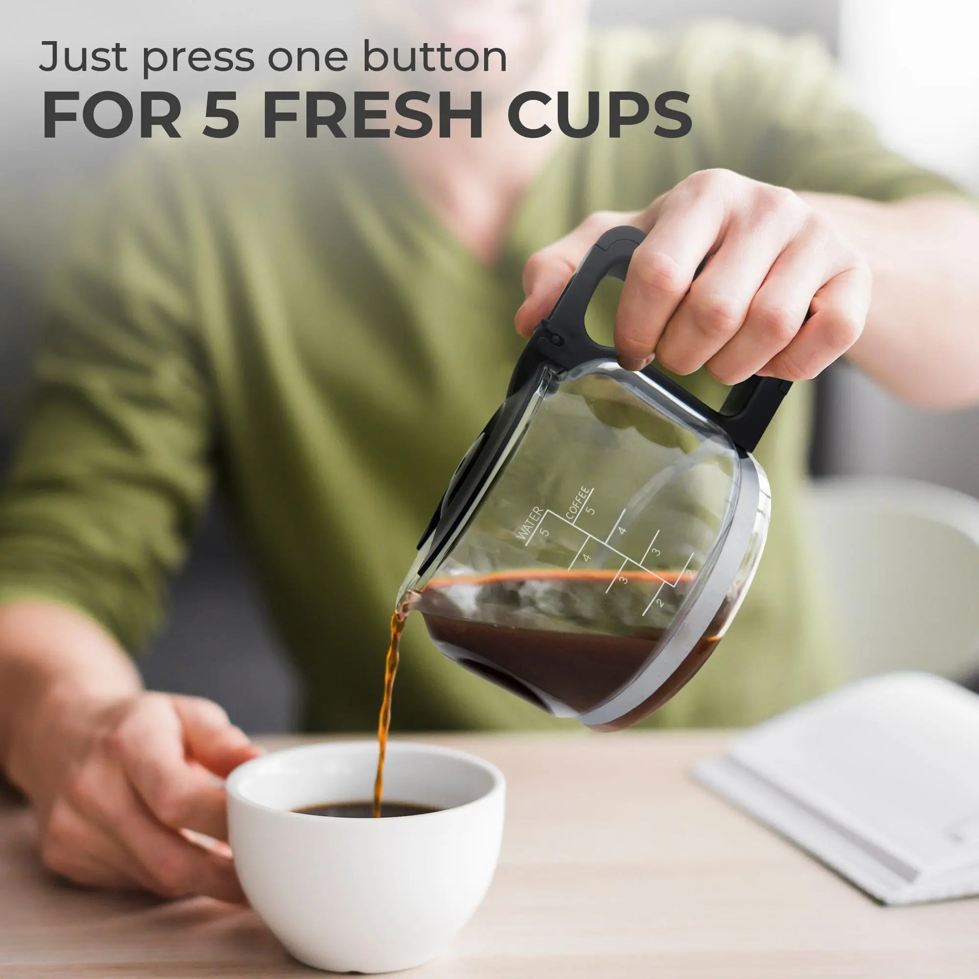 Coffee Maker (5-Cup) w/ Scoop, KFCM02 Kaffe Products