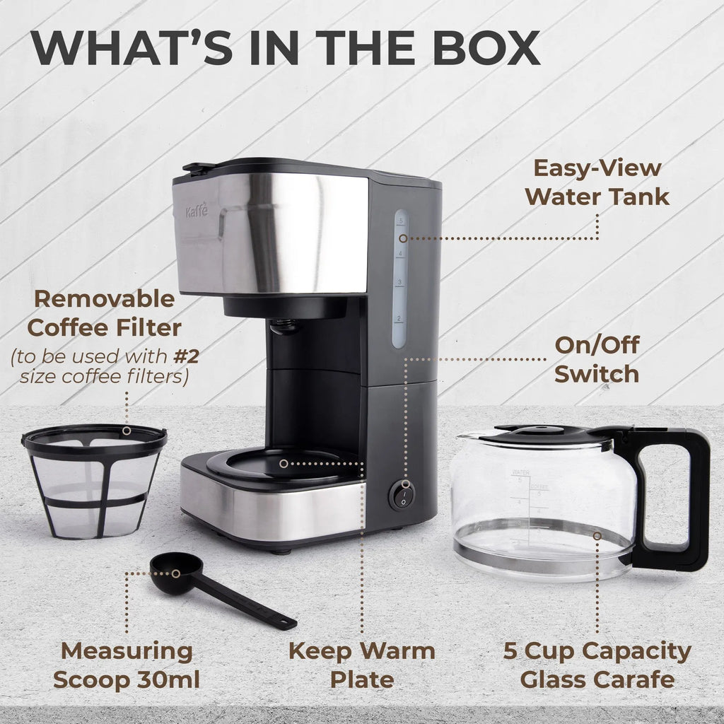 Coffee Maker (5-Cup) w/ Scoop, KFCM02 Kaffe Products