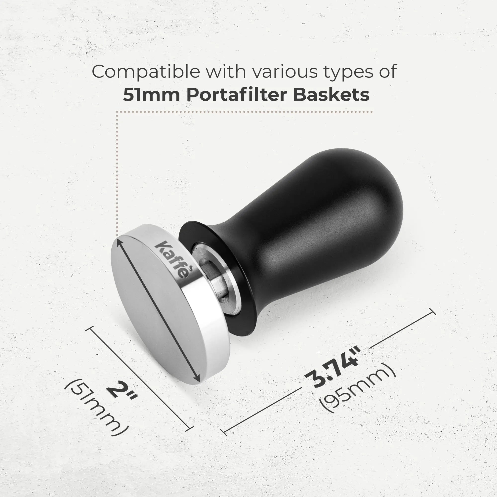 Espresso Tamper with Spring, 51mm, KFCT02-51 Kaffe Products