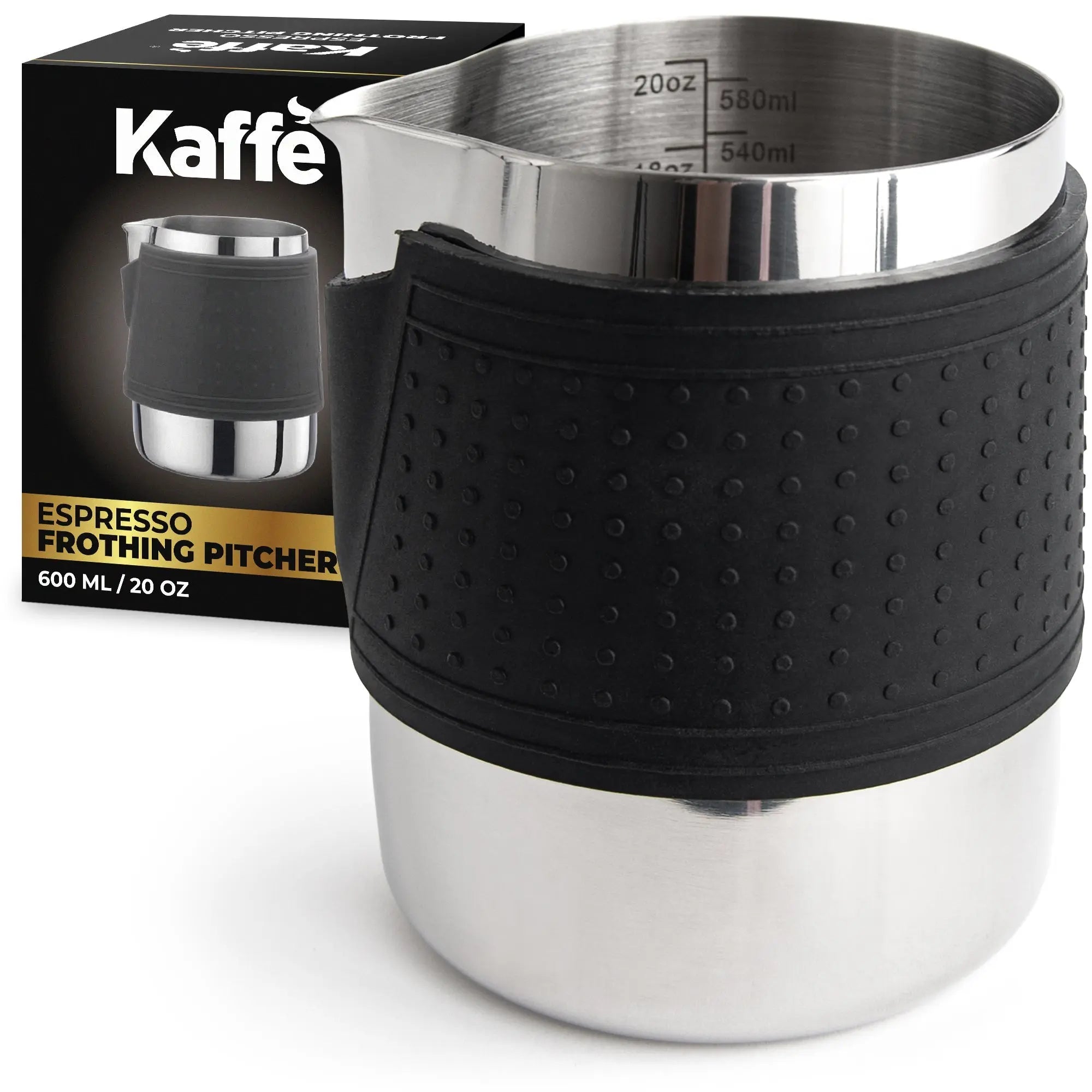 Milk Frothing Pitcher, 600 ML, KFFP01 Kaffe Products