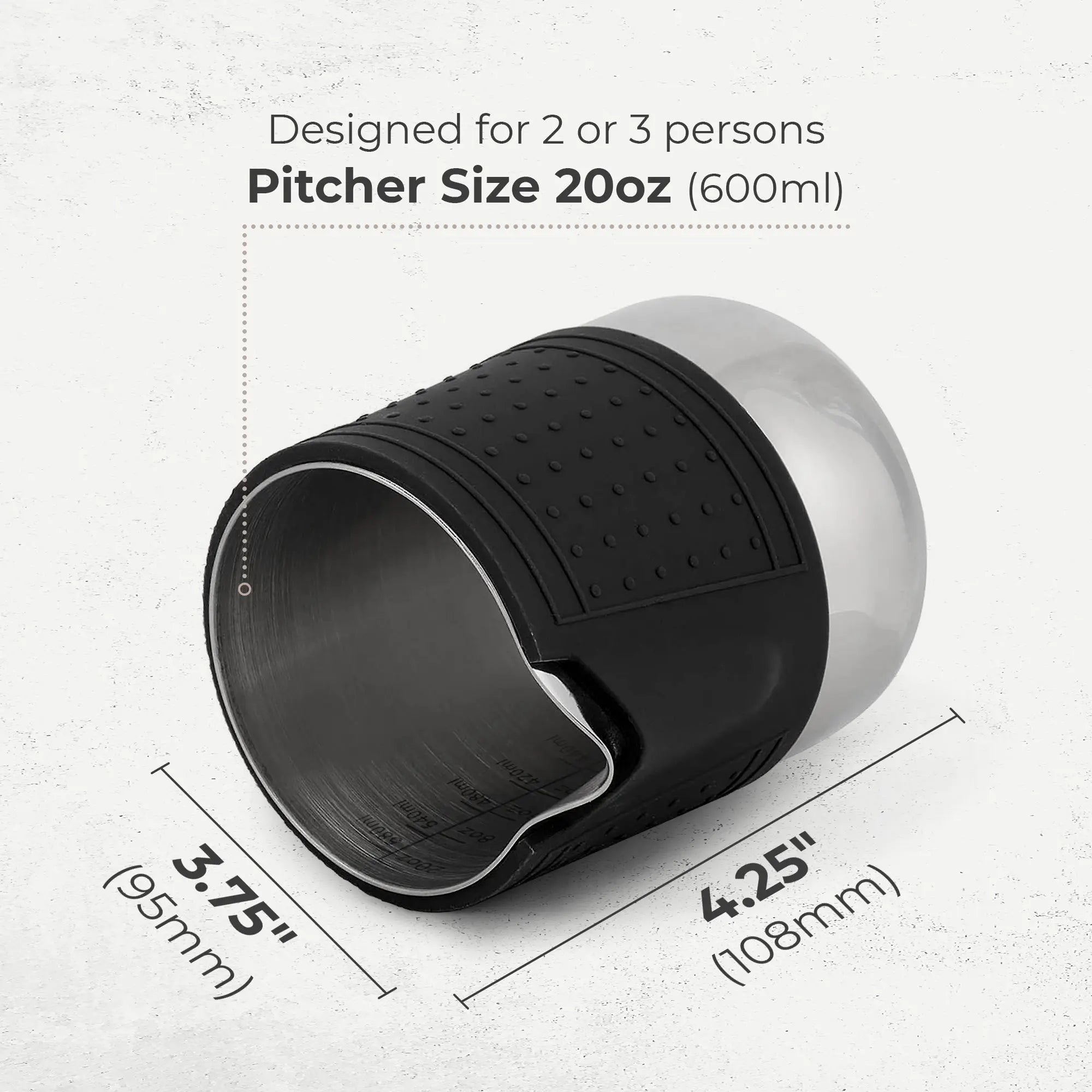 Milk Frothing Pitcher, 600 ML, KFFP01 Kaffe Products