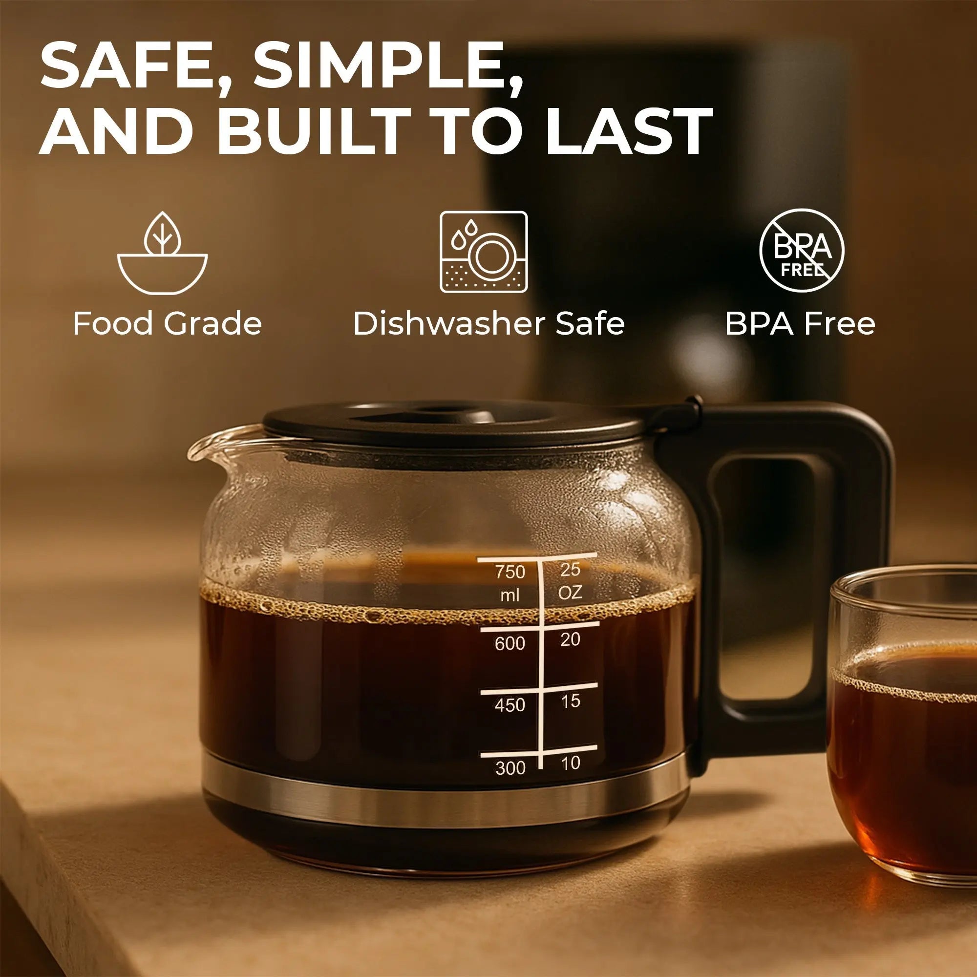Universal Replacement Coffee Carafe (5-Cup), KFRC05 Kaffe Products
