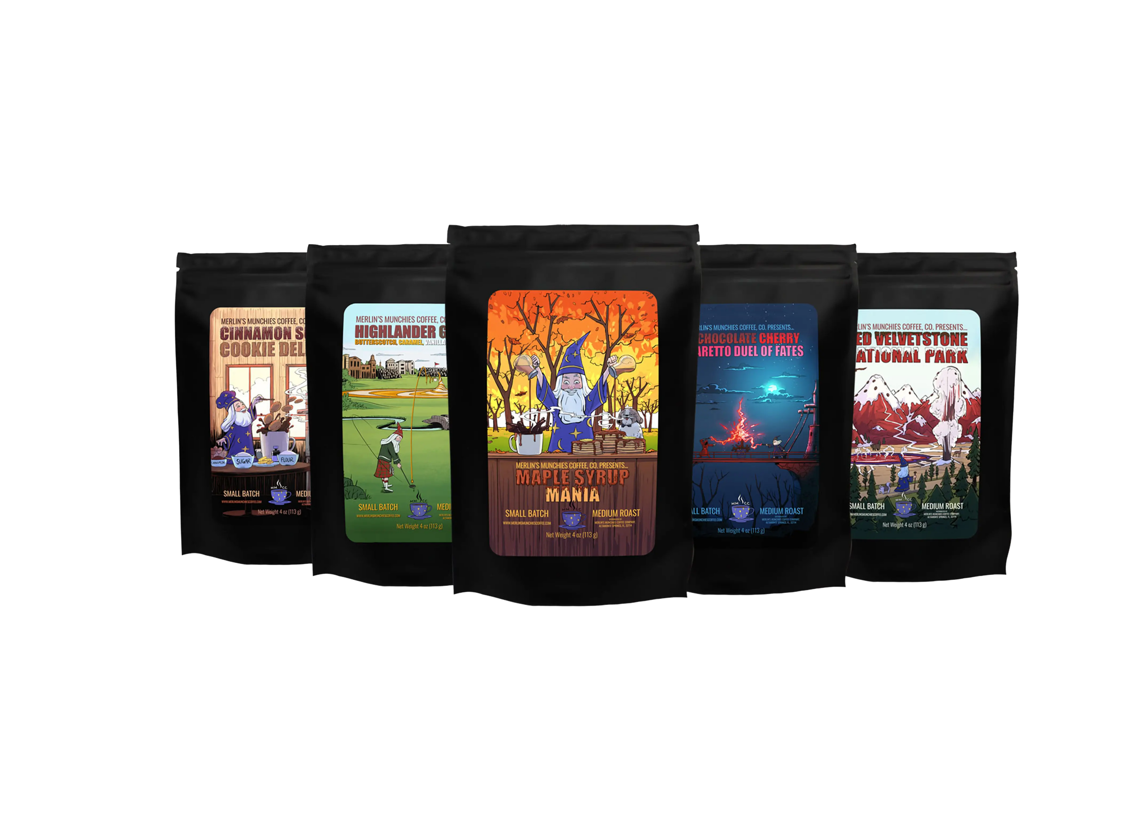 Create-Your-Own Coffee Sample Pack Merlin's Munchies Coffee Company