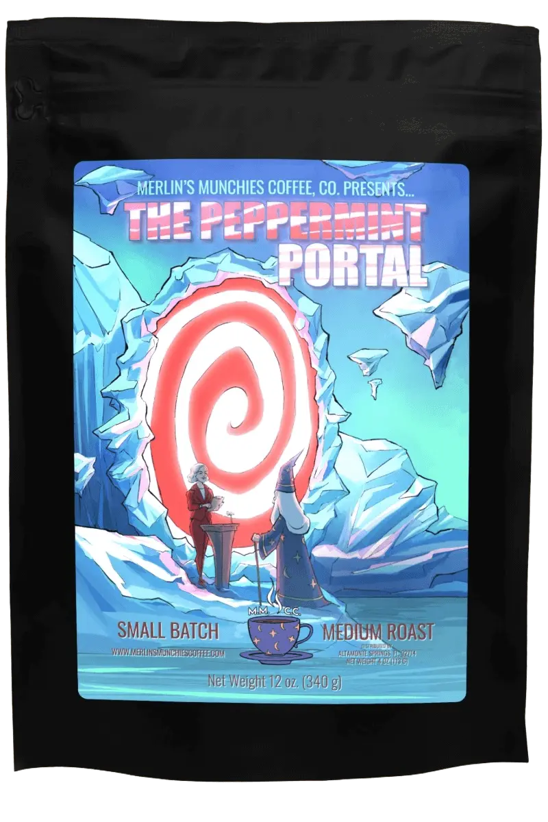 DECAF The Peppermint Portal 12oz Merlin's Munchies Coffee Company