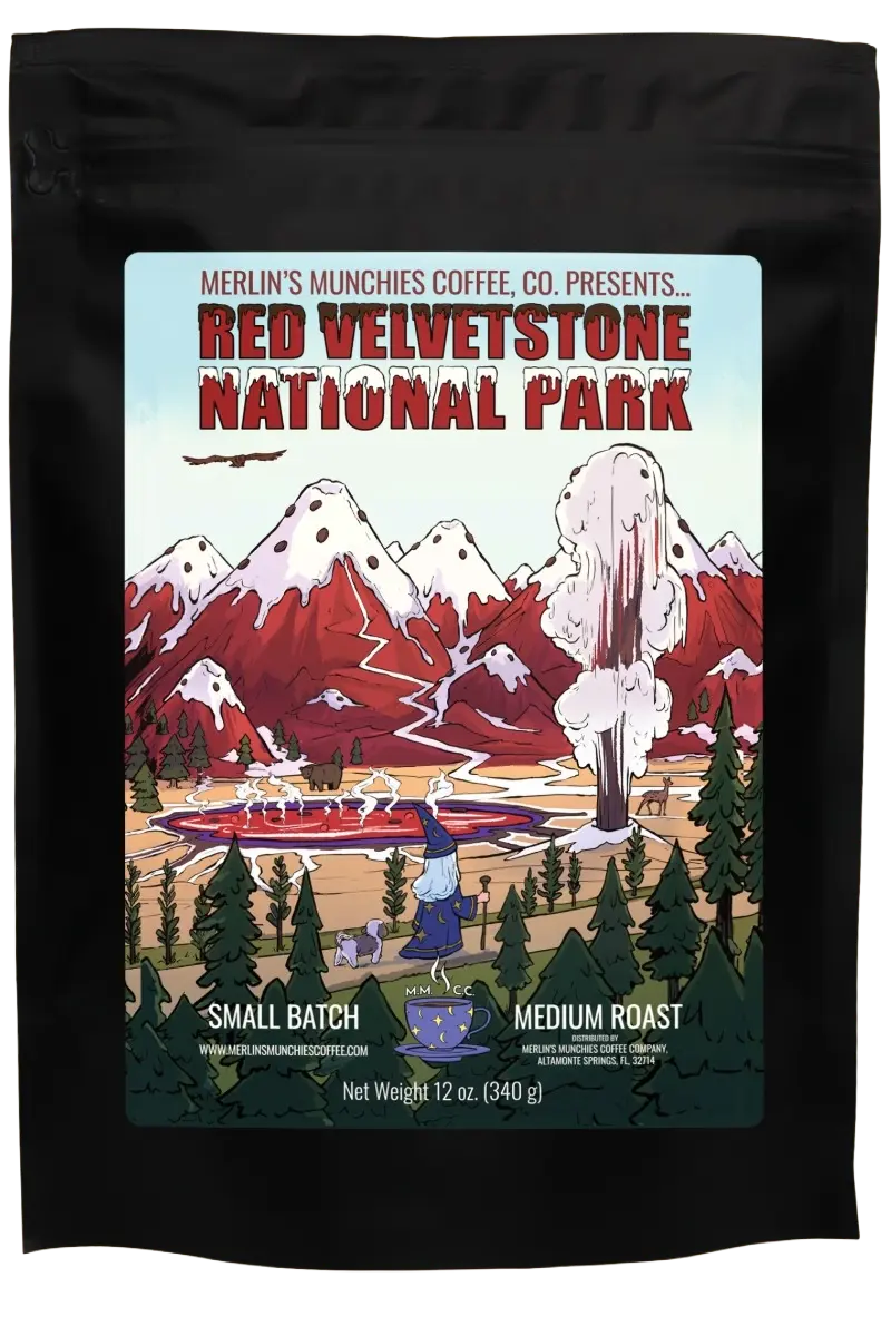 DECAF Red Velvetstone 12oz Merlin's Munchies Coffee Company