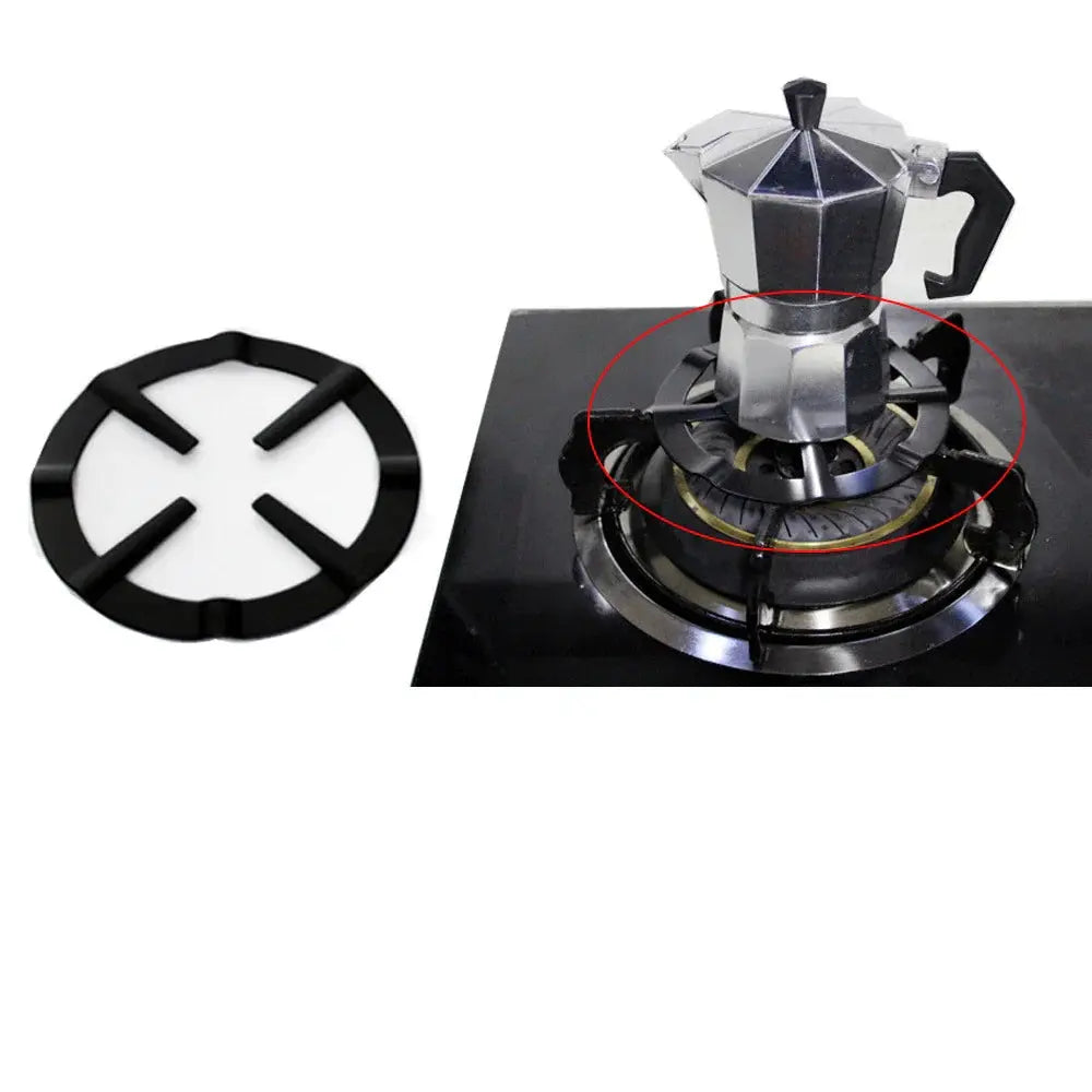 Cast Iron Moka Pot Support Ring 13.3 cm (5.24 in) Gas Stove Heat Diffuser Camping Cooker Rack Black FanzyMarket
