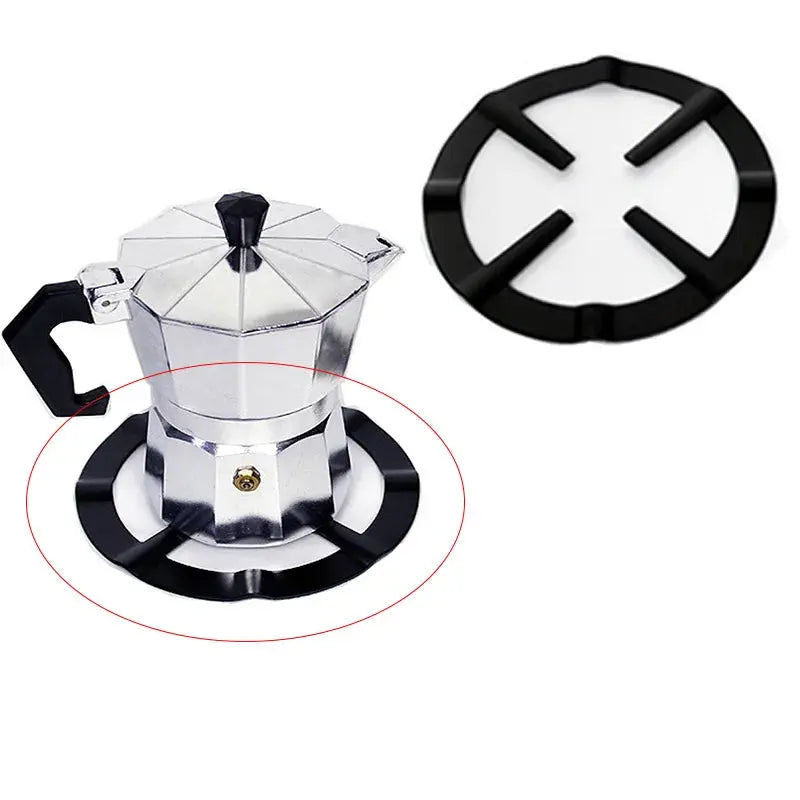 Cast Iron Moka Pot Support Ring 13.3 cm (5.24 in) Gas Stove Heat Diffuser Camping Cooker Rack Black FanzyMarket