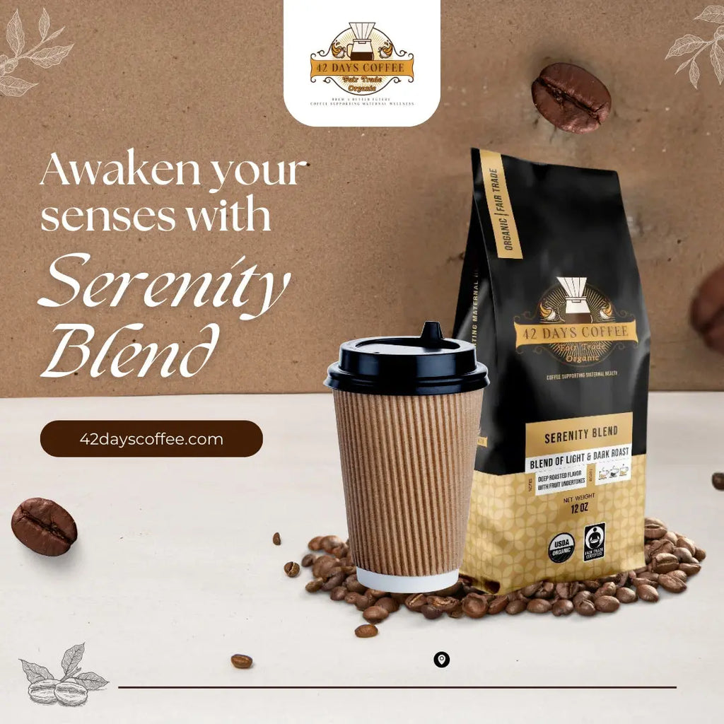 Serenity Blend - Gourmet Organic Light & Dark Roast Coffee 42 Days Coffee