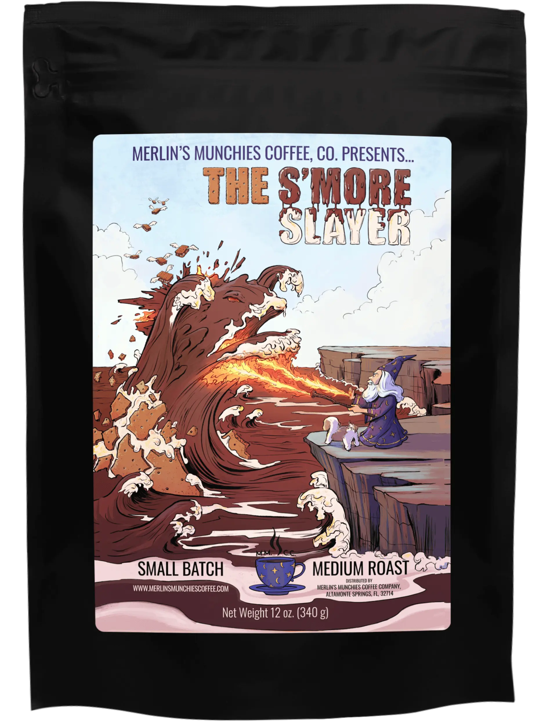 The S'more Slayer 12oz Merlin's Munchies Coffee Company