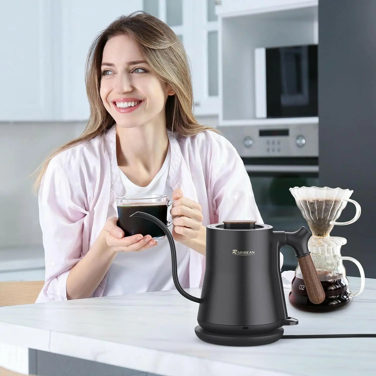 Gooseneck Electric Kettle,Stainless Steel Inner, Leak Proof ,Rapid Heating, Auto Shutoff Café Nairobi