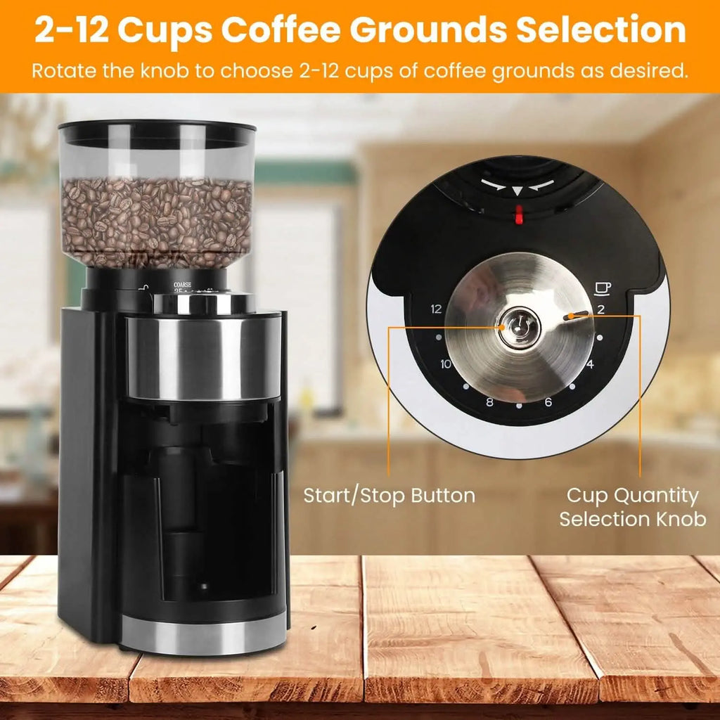 Conical Bur Coffee Bean Electric Grinder with 25 Grind Settings DailySale