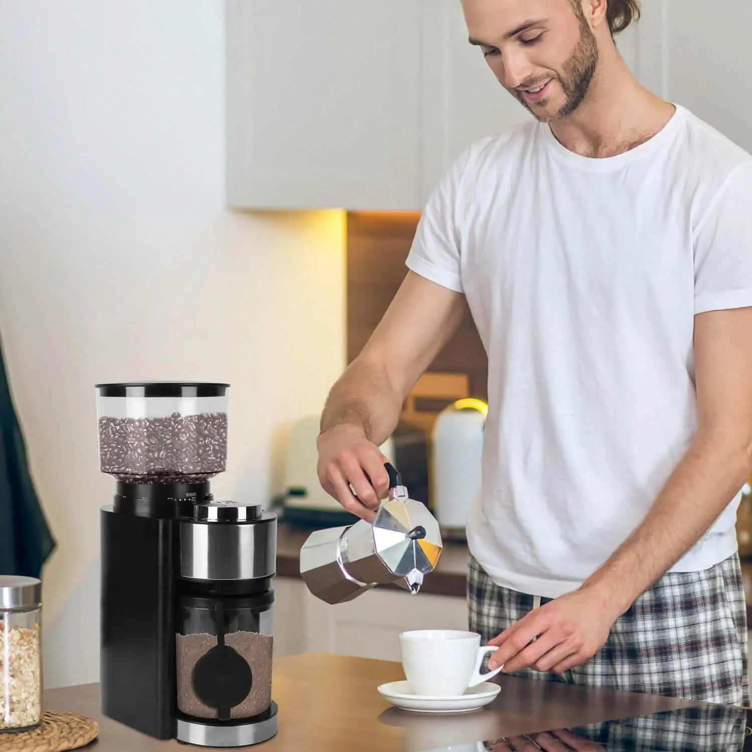 Conical Bur Coffee Bean Electric Grinder with 25 Grind Settings DailySale