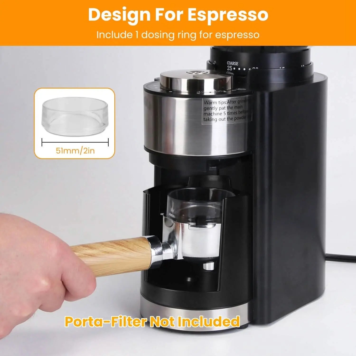 Conical Bur Coffee Bean Electric Grinder with 25 Grind Settings DailySale